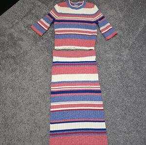 Striped Knit Two-Piece Set